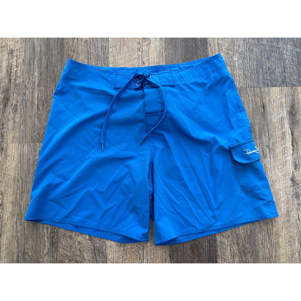 Panama Jack Mens Blue Board Shorts Swim Trunks Cargo Pocket Size Medium M 32W